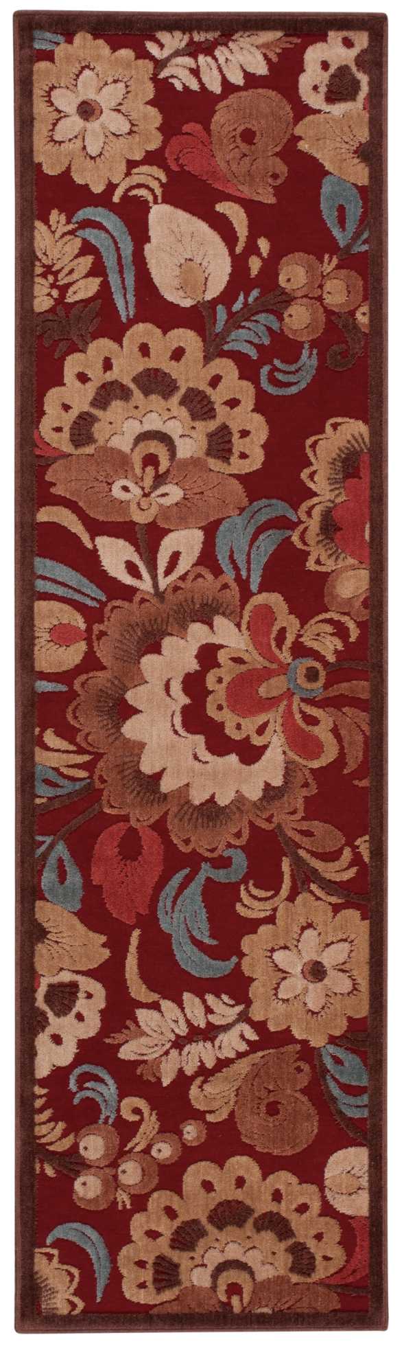 Nourison Graphic Illusions GIL23 Red 8' Runner  Hallway Rug