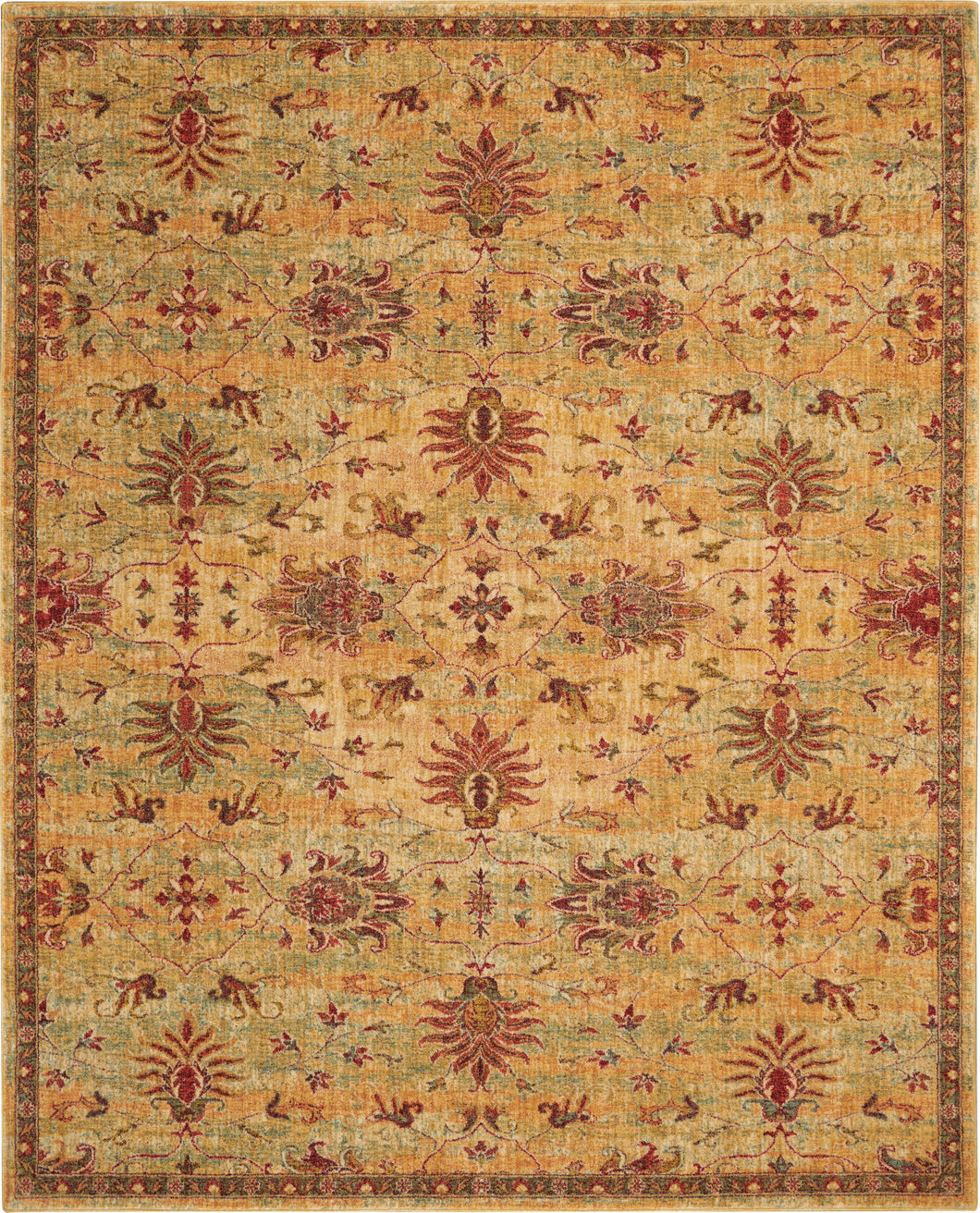 Nourison Jewel JEL02 Beige and Red 8'x10' Large  Rug