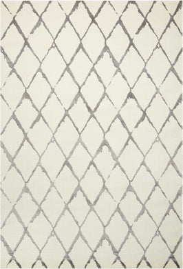 Nourison Twilight TWI15 Silver and White 6'x8'  Area Rug