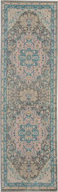 Nourison Tranquil TRA07 Pink and Grey 7' Runner  Hallway Rug