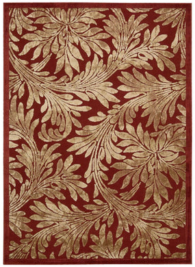 Nourison Graphic Illusions GIL19 Red 5'x8'  Area Rug