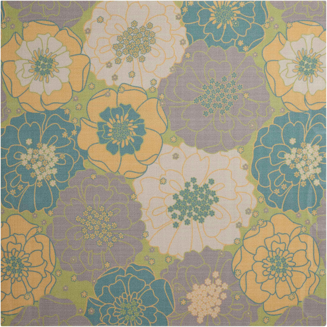 Nourison Home & Garden RS021 Green 9' Square   Rug