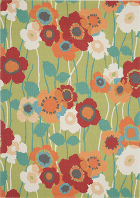Waverly Sun N Shade SND27 Green 5'x8'  Area Rug