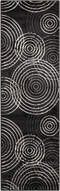 Nourison Studio STU03 Black 7' Runner  Hallway Rug