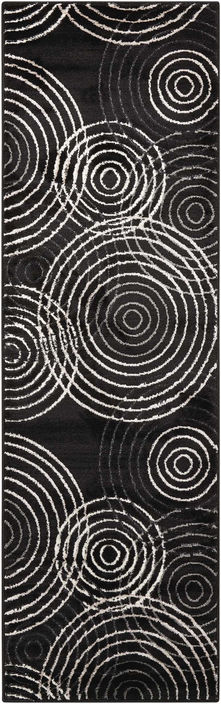 Nourison Studio STU03 Black 7' Runner  Hallway Rug