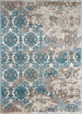 Nourison Karma KRM05 Blue and White 4'x6'  Area Rug