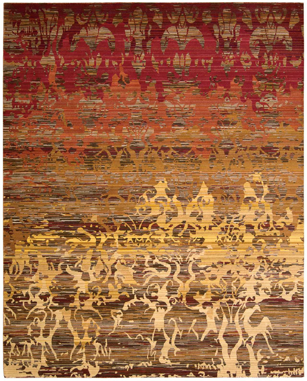 Nourison Rhapsody RH001 Orange 5'x8'  Area Rug
