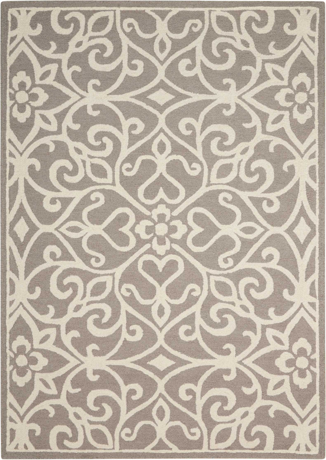 Nourison Linear LIN19 Grey 8' Runner  Hallway Rug