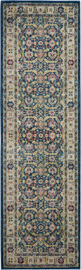 Nourison Ankara Global ANR13 Navy Blue Multicolor 6' Runner Textured Hallway Rug