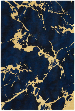 Nourison Symmetry SMM09 Navy Blue Artistic Area Rug