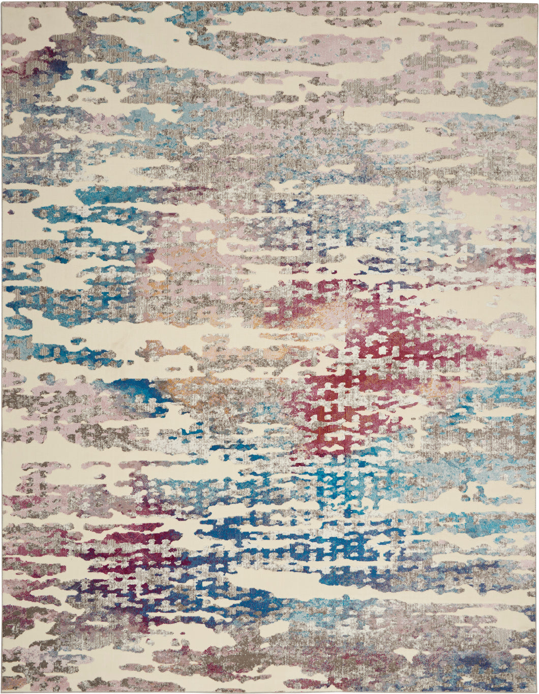 Nourison Radiant RAD10 Red and Blue Multicolor 8'x10' Large Low-pile Rug