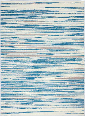 Nourison Jubilant JUB04 Teal Blue and White 6'x9' Beach Area Rug