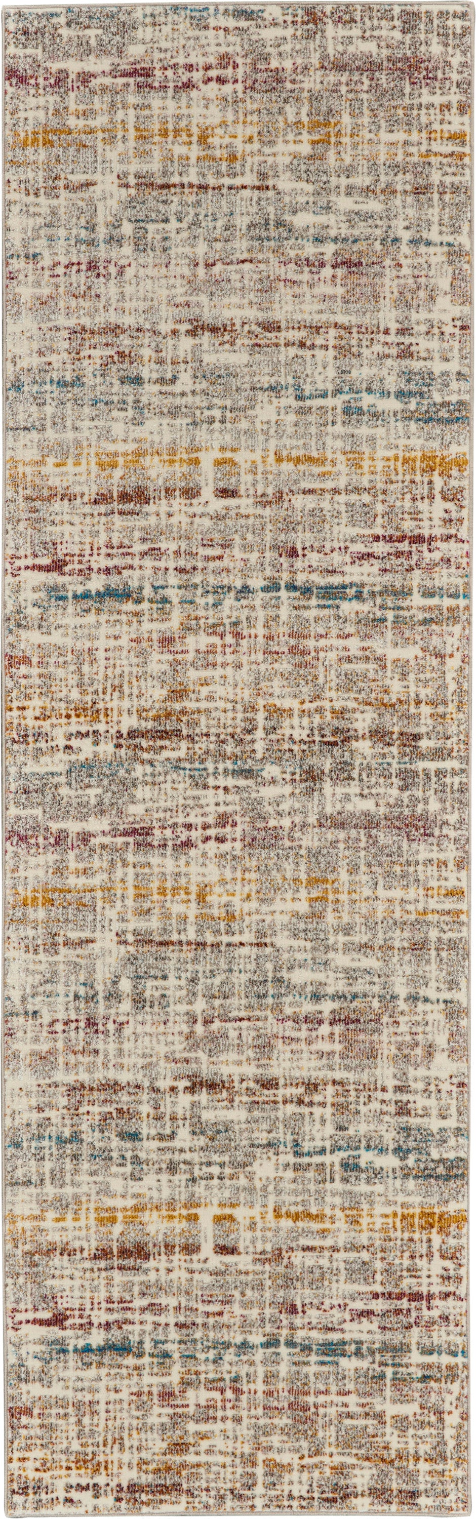 Nourison Radiant RAD08 Ivory Multicolor 7' Runner Low-pile Hallway Rug