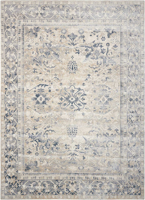 kathy ireland Home Malta MAI05 Blue and Ivory 4'x6'  Area Rug