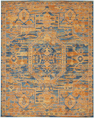 Nourison Passion PSN07 Orange and Blue 8'x10' Large  Rug