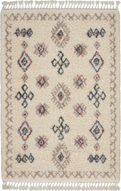 Nourison Denmark Shag DNK02 Cream 4'x6' Scandinavian Area Rug