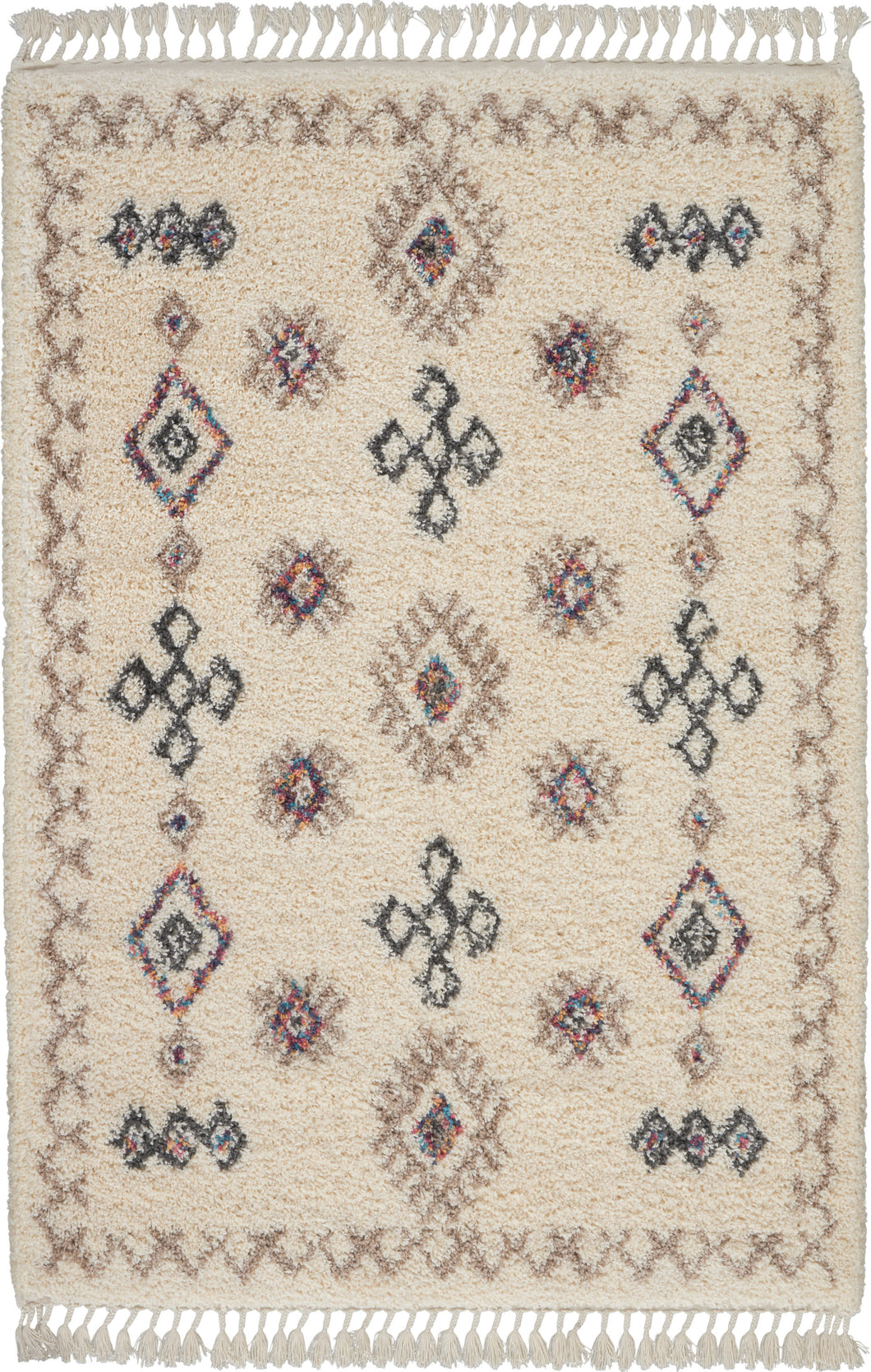 Nourison Denmark Shag DNK02 Cream 4'x6' Scandinavian Area Rug