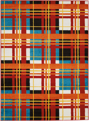 Nourison Oakdale OKD01 Red Multicolor 9'x12' Oversized  Rug