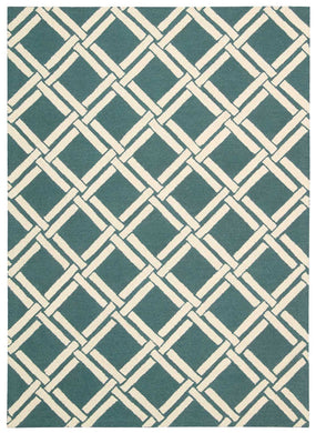 Nourison Linear LIN04 Blue and White 4'x6'  Area Rug