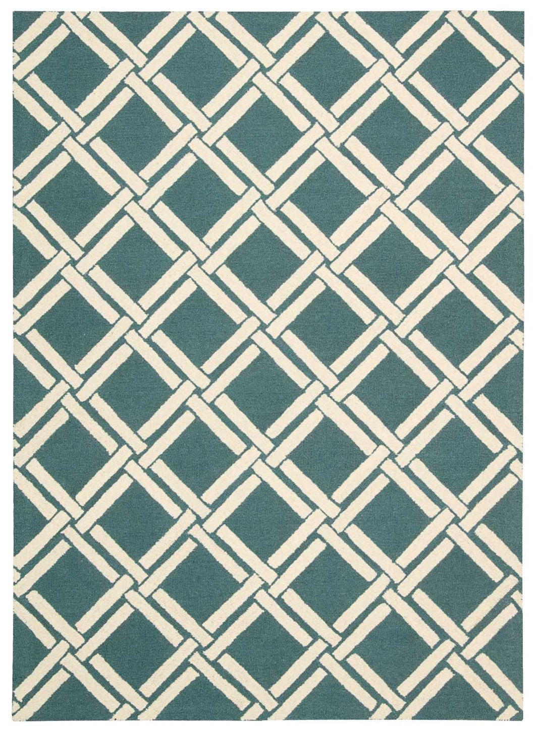 Nourison Linear LIN04 Blue and White 4'x6'  Area Rug