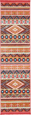 Nourison Navajo NAV04 Orange Multicolor 8' Runner  Hallway Rug