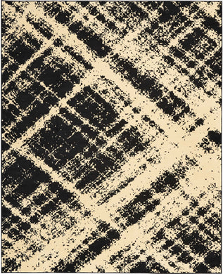 Nourison Grafix GRF01 Black and White 8'x10' Large  Rug