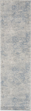 Nourison Rustic Textures RUS09 Ivory and Slate Blue 8' Runner  Hallway Rug