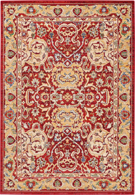 Nourison Majestic 6'x8' Red and Gold Persian  Area Rug