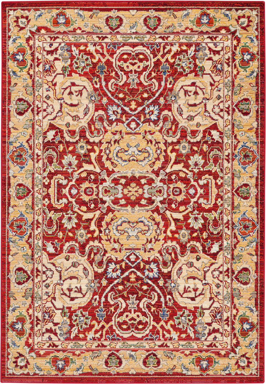 Nourison Majestic 6'x8' Red and Gold Persian  Area Rug