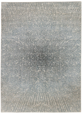 Inspire Me! Home Décor Elegance FAR02 Blue, Grey and White 4'x6' Contemporary Area Rug