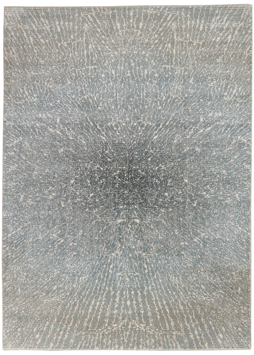 Inspire Me! Home Décor Elegance FAR02 Blue, Grey and White 4'x6' Contemporary Area Rug