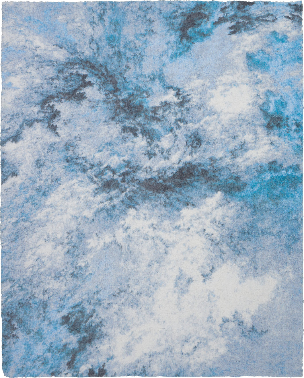 Nourison Corsica Shag CRC04 Blue and White 8'x10' Large Handcrafted Rug