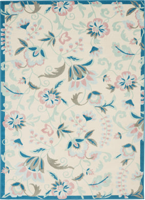 Nourison Jubilant JUB15 White Multicolor 5'x7' Cottage Area Rug