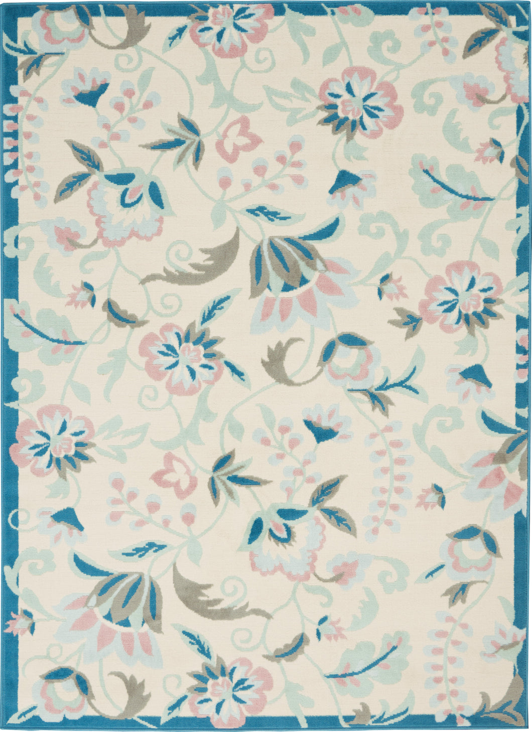 Nourison Jubilant JUB15 White Multicolor 5'x7' Cottage Area Rug