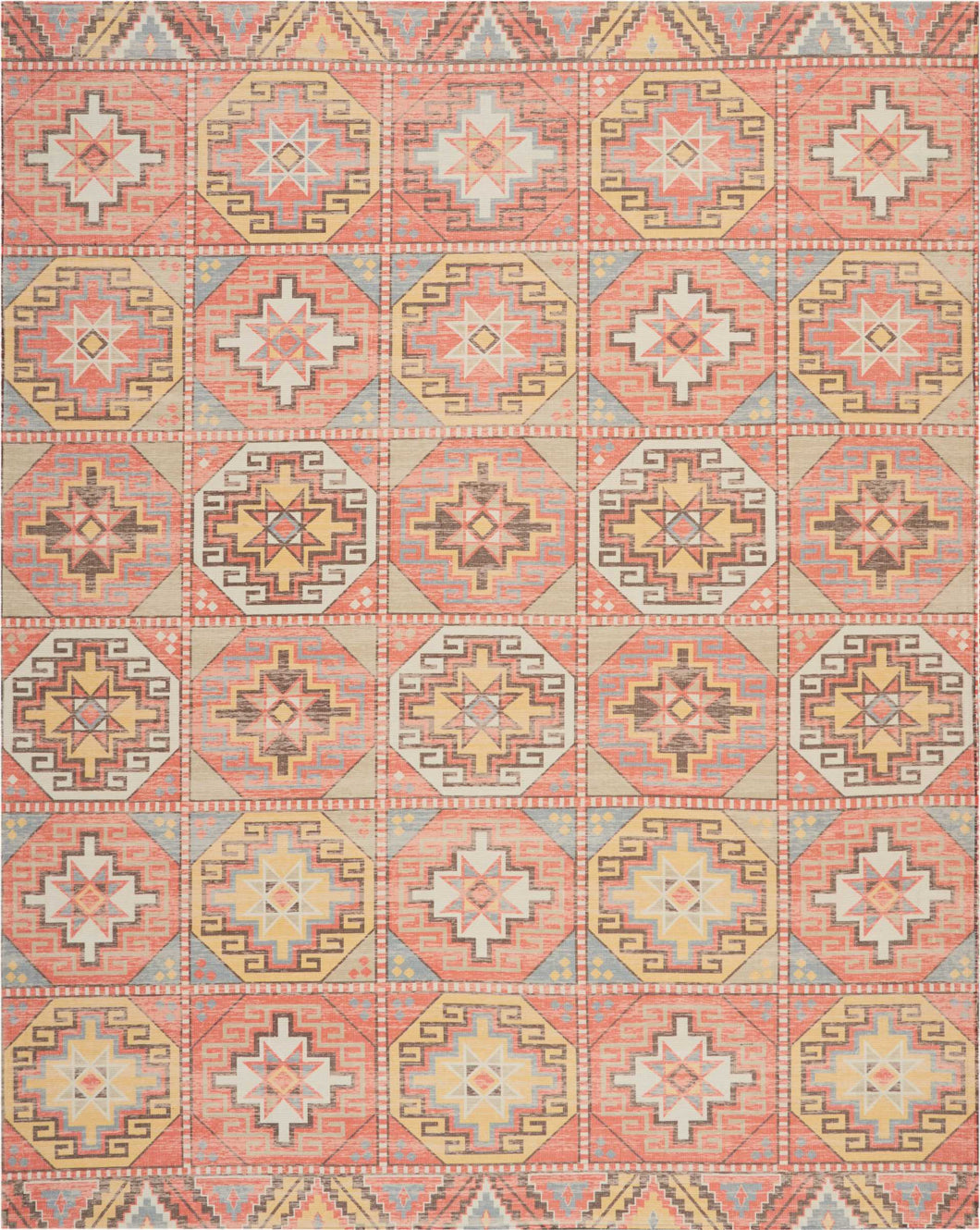 Nourison Madera MAD01 Orange 8'x10' Large Flat Weave Rug