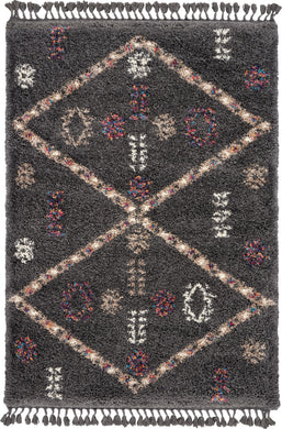 Nourison Denmark Shag DNK01 Grey 5'x8' Scandinavian Area Rug