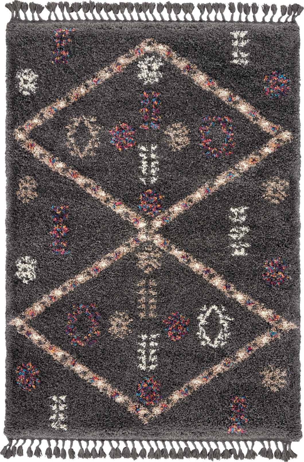 Nourison Denmark Shag DNK01 Grey 5'x8' Scandinavian Area Rug