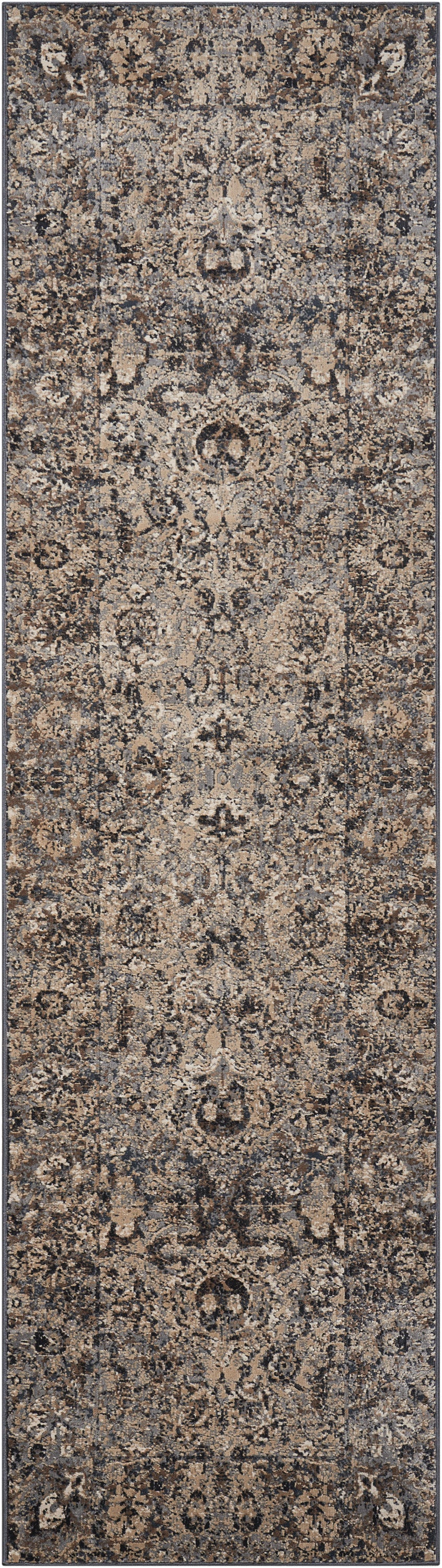 kathy ireland Home Malta MAI03 Grey 8' Runner  Hallway Rug