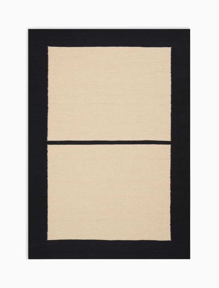 Calvin Klein Nashville CK753 White and Black 4'x6'  Area Rug