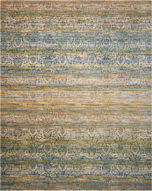 Nourison Rhapsody RH003 Beige and Blue 9'x12'   Rug