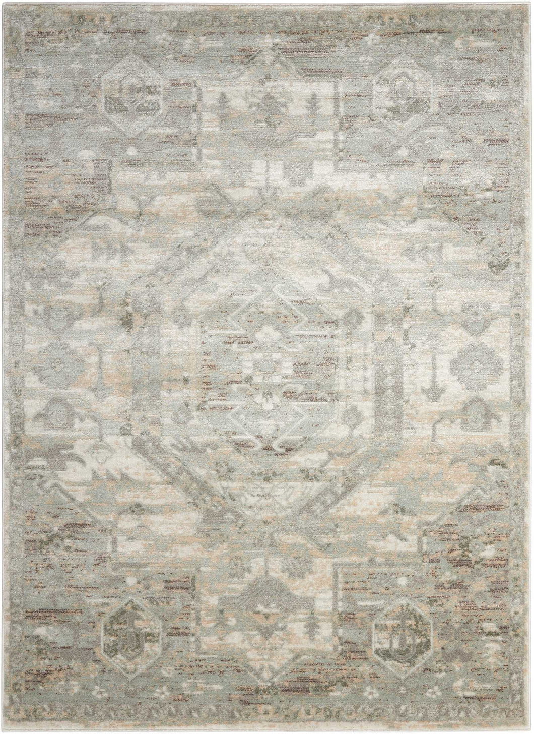 Nourison Euphoria 2'x3' White and Beige Vintage Area Rug