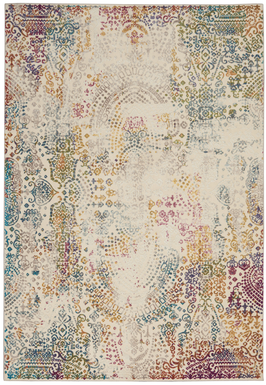 Nourison Radiant RAD03 Multicolor 5'x7' Distressed Area Rug