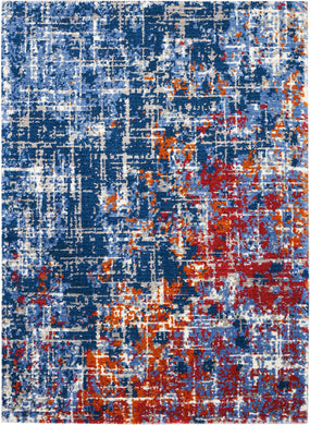 Nourison Twilight 2' X 3' Red and Blue Abstract Area Rug