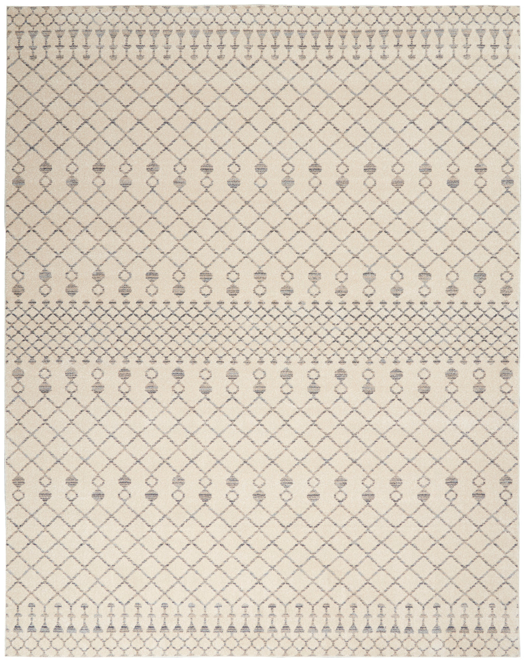 Nourison Palermo  7' x 10' Beige and Grey  Distressed Bohemian   Area Rug