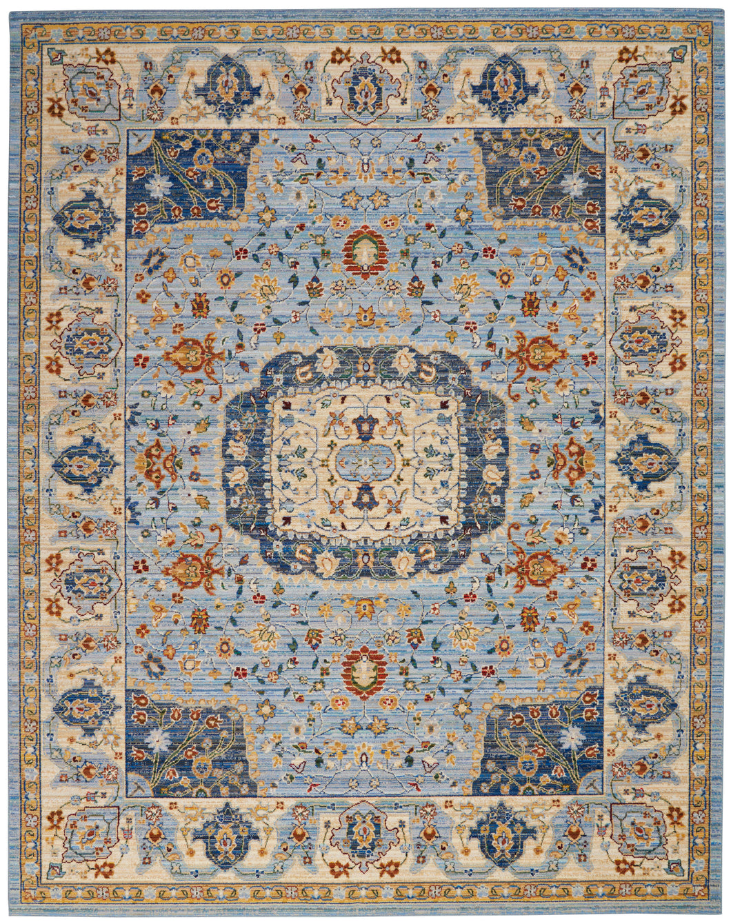 Nourison Majestic 10'x13' Light Blue Multicolor Persian  Area Rug