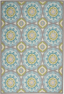 Waverly Sun N Shade SND16 Green 5'x8'  Area Rug