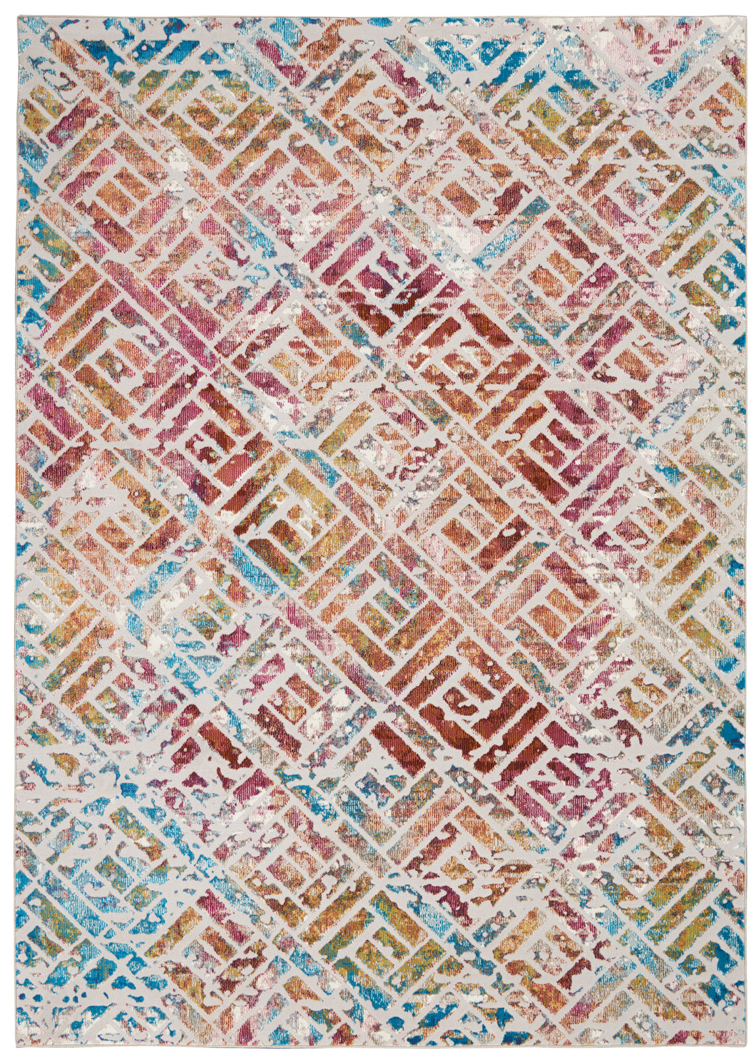 Nourison Radiant RAD09 Multicolor 5'x7' Distressed Area Rug