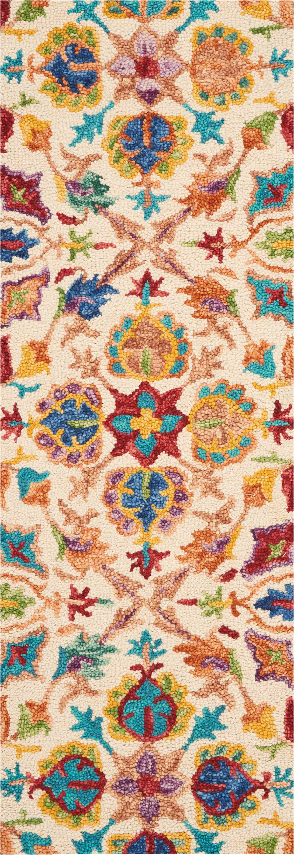 Nourison Vivid VIB08 Multicolor 6' Runner Wool Hallway Rug