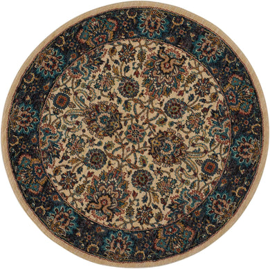 Nourison 2020 NR201 White Multicolor 5' Round  Area Rug