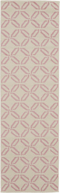 Nourison Jubilant JUB17 White and Pink 7' Runner Low-pile Hallway Rug